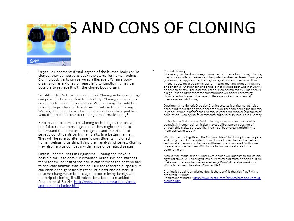 10 Advantages and Disadvantages of Cloning